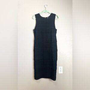 Whitney Port Black Pointelle Column Knit Dress
